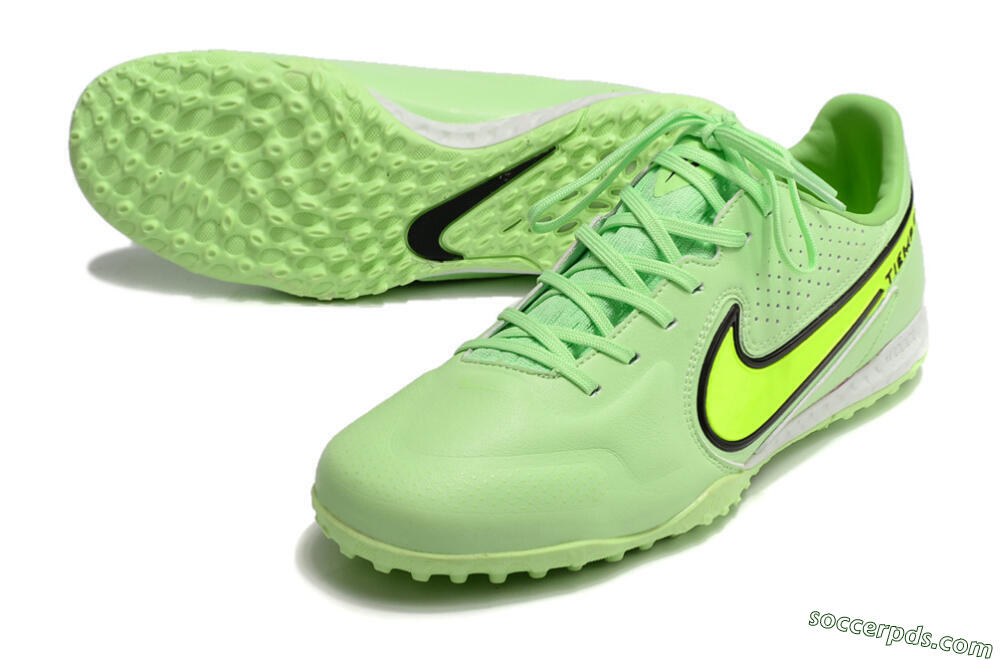Nike React Tiempo Legend 9 Pro TF Low-Tops Football Shoes - Green/Black 3