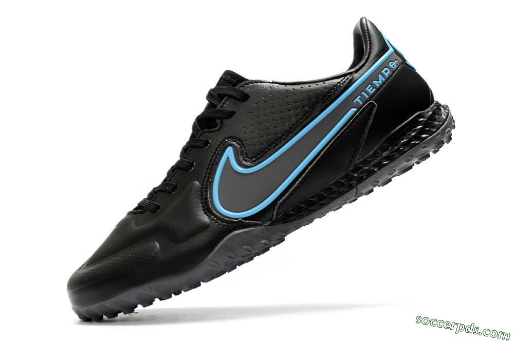 Nike React Tiempo Legend 9 Pro TF Low-Tops Football Shoes - Black/Blue 5