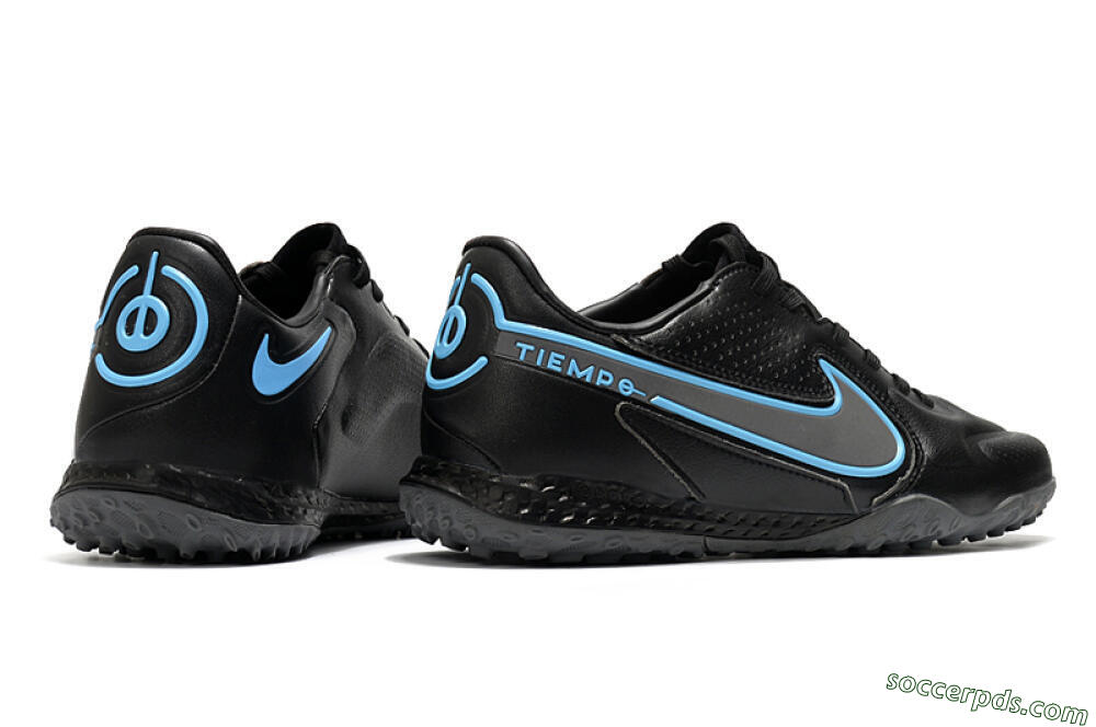 Nike React Tiempo Legend 9 Pro TF Low-Tops Football Shoes - Black/Blue 6