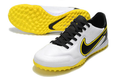Nike React Tiempo Legend 9 Pro TF Low-Tops Football Shoes - White/Black/Yellow