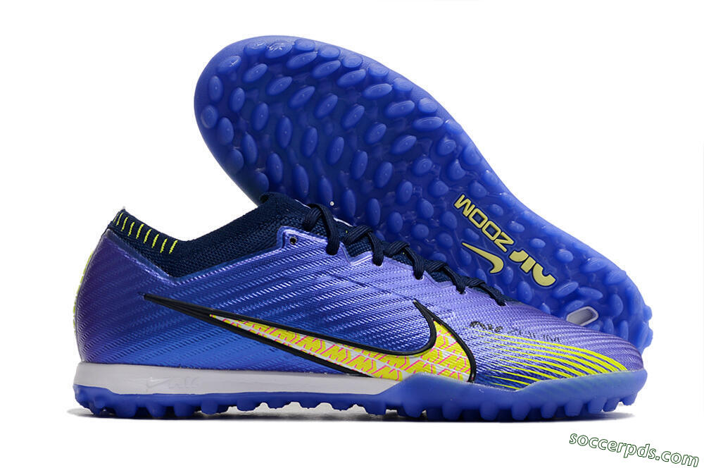 Nike Air Zoom Mercurial Vapor 15 Elite TF Low-Tops Football Shoes - Blue/Green/Yellow 1