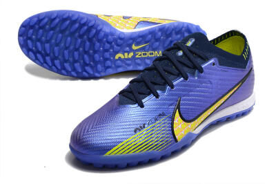 Nike Air Zoom Mercurial Vapor 15 Elite TF Low-Tops Football Shoes - Blue/Green/Yellow