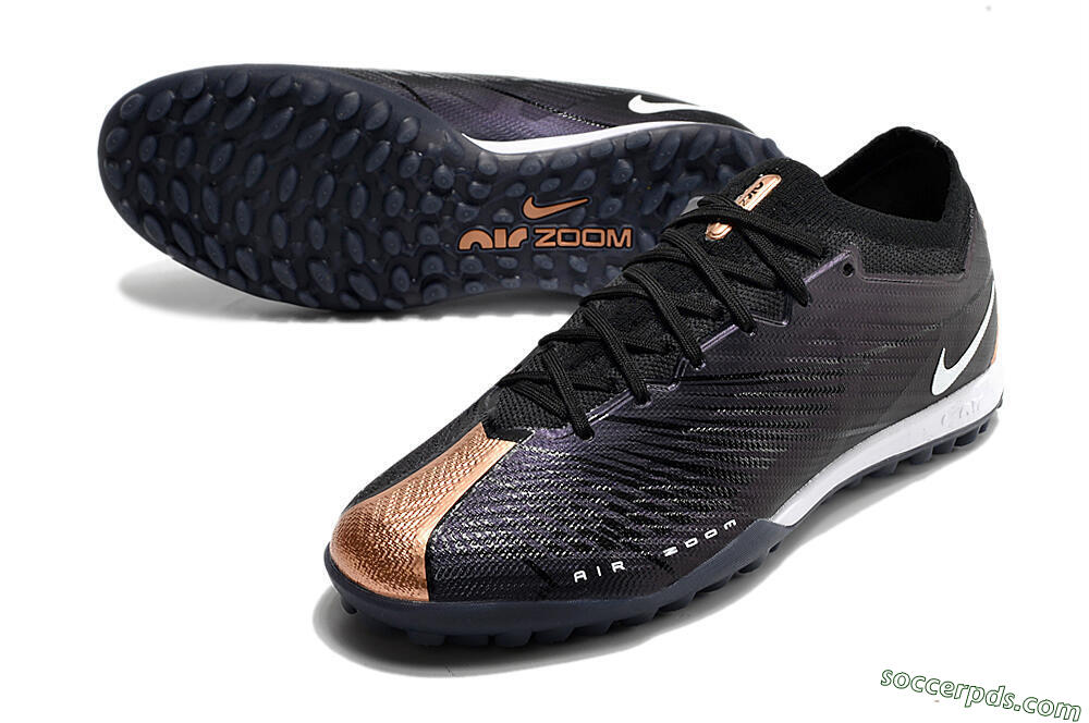 Nike Air Zoom Mercurial Vapor 15 Elite TF Low-Tops Football Shoes - Black/White 3