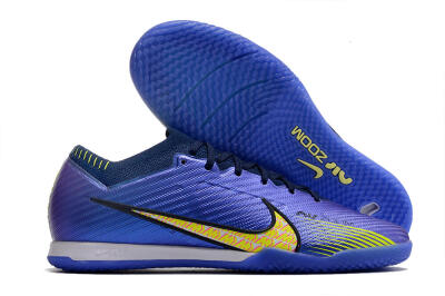 Nike Air Zoom Mercurial Vapor 15 Elite IC Low-Tops Football Shoes - Blue/Green/Yellow