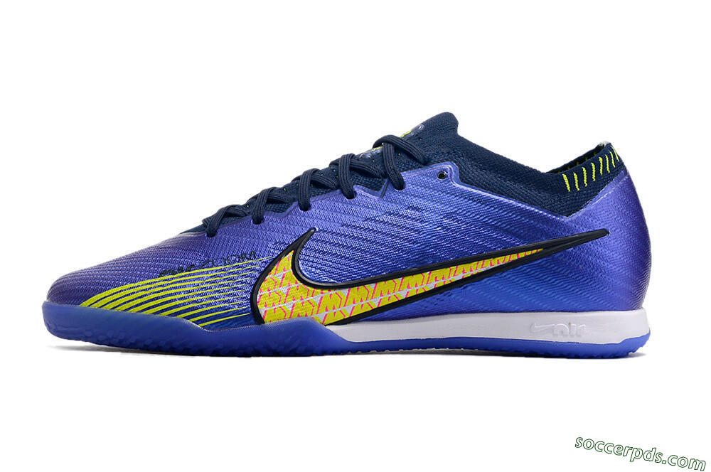 Nike Air Zoom Mercurial Vapor 15 Elite IC Low-Tops Football Shoes - Blue/Green/Yellow 2