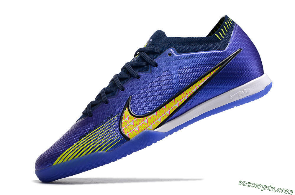 Nike Air Zoom Mercurial Vapor 15 Elite IC Low-Tops Football Shoes - Blue/Green/Yellow 5