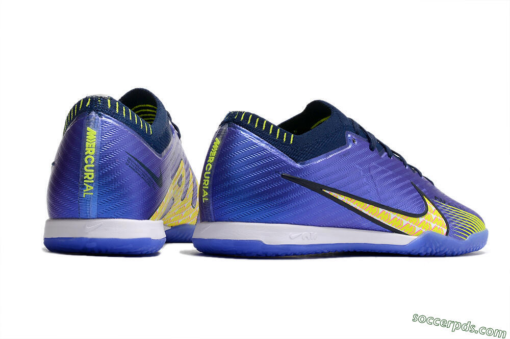 Nike Air Zoom Mercurial Vapor 15 Elite IC Low-Tops Football Shoes - Blue/Green/Yellow 6
