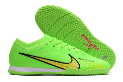 Nike Air Zoom Mercurial Vapor 15 Elite IC Low-Tops Football Shoes - Green/Yellow/Pink