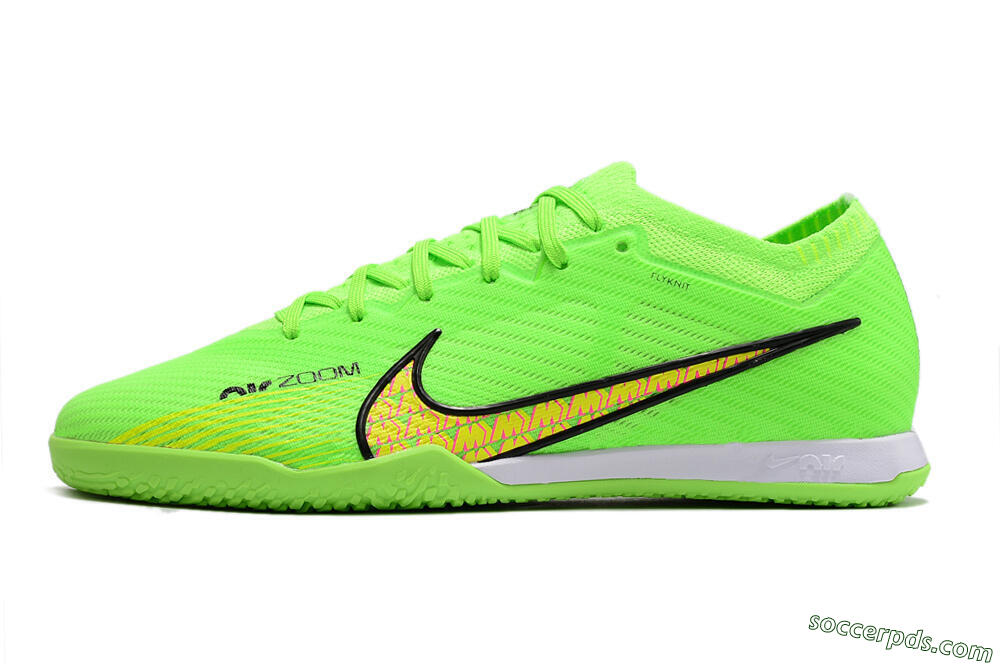 Nike Air Zoom Mercurial Vapor 15 Elite IC Low-Tops Football Shoes - Green/Yellow/Pink 2