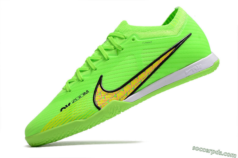 Nike Air Zoom Mercurial Vapor 15 Elite IC Low-Tops Football Shoes - Green/Yellow/Pink 5