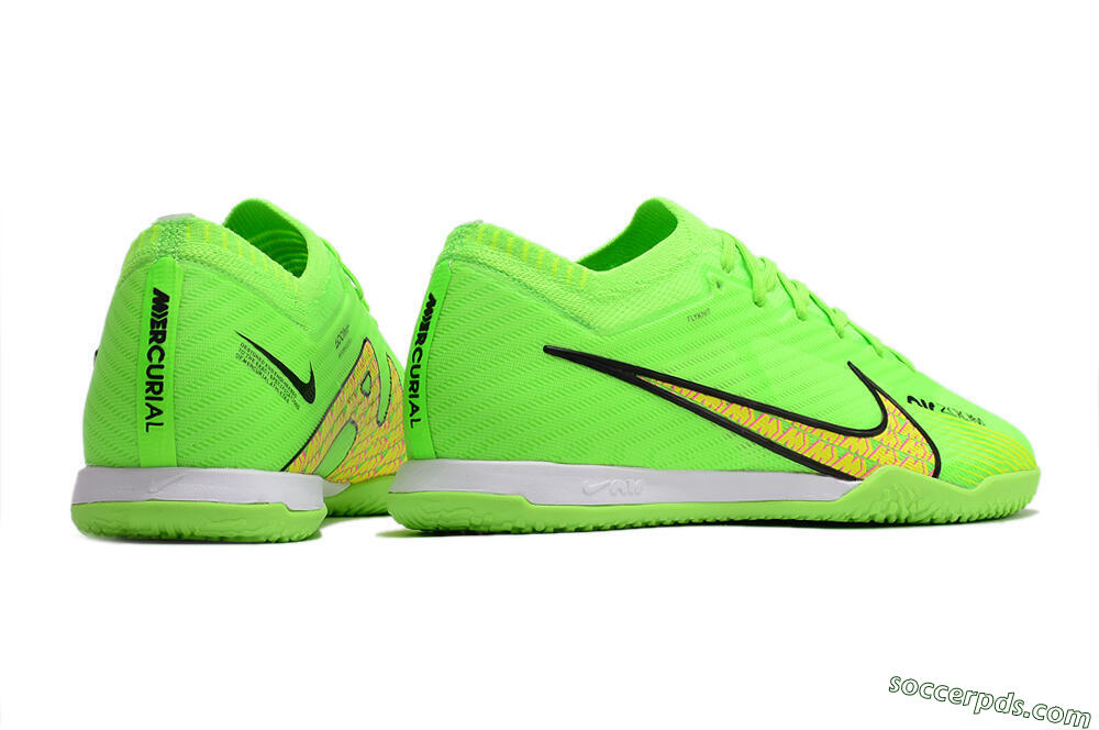 Nike Air Zoom Mercurial Vapor 15 Elite IC Low-Tops Football Shoes - Green/Yellow/Pink 6