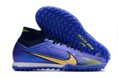Nike Air Zoom Mercurial Superfly 9 Elite TF High-Tops Football Shoes - Blue/Green/Yellow