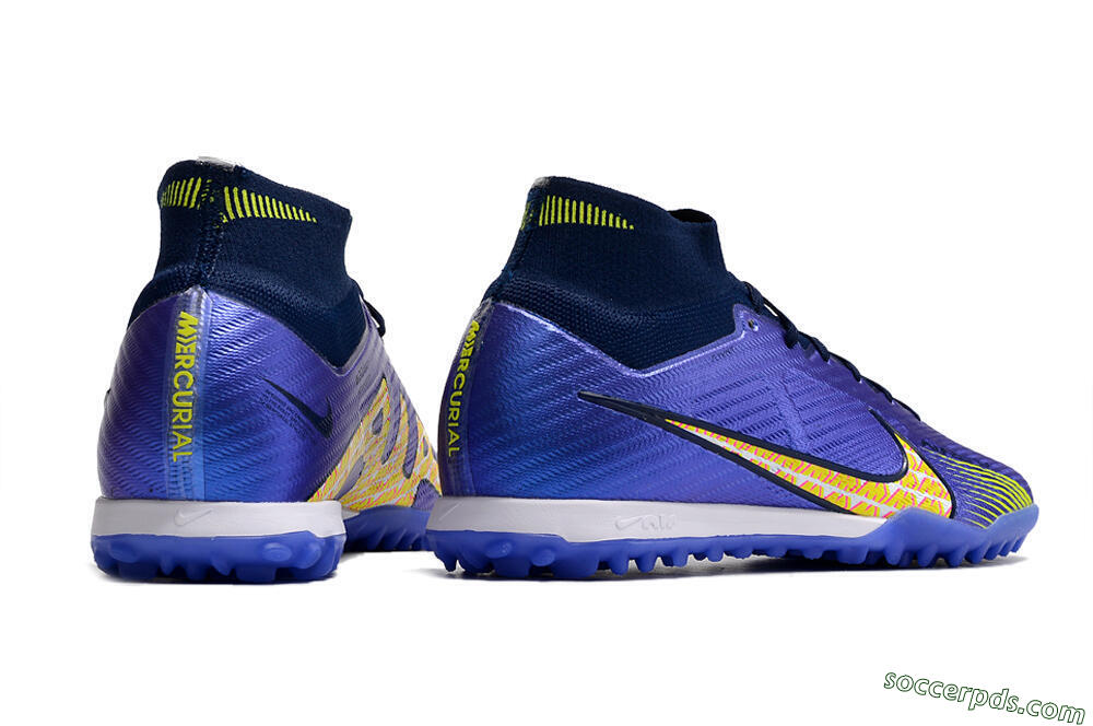 Nike Air Zoom Mercurial Superfly 9 Elite TF High-Tops Football Shoes - Blue/Green/Yellow 6