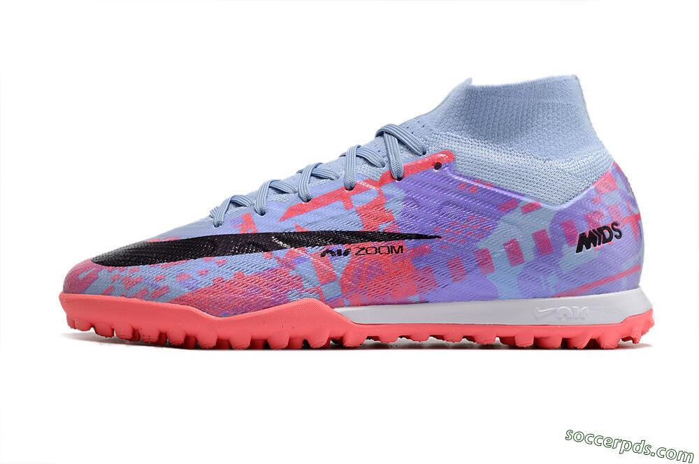 Nike Air Zoom Mercurial Superfly 9 Elite TF High-Tops Football Shoes - Blue/Purple/Red 2