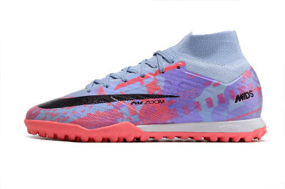 Nike Air Zoom Mercurial Superfly 9 Elite TF High-Tops Football Shoes - Blue/Purple/Red