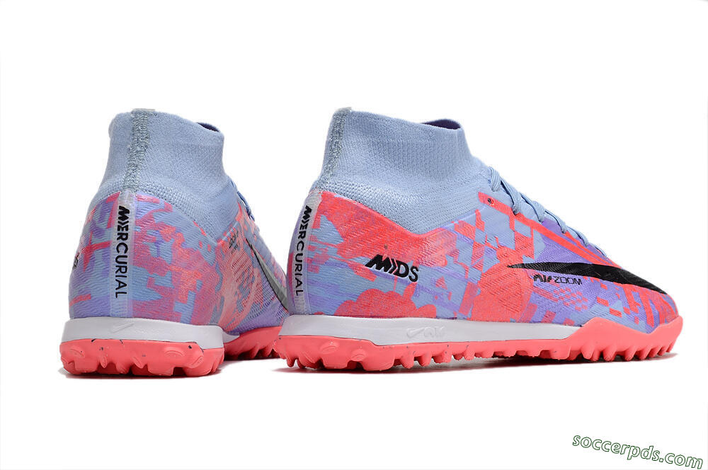 Nike Air Zoom Mercurial Superfly 9 Elite TF High-Tops Football Shoes - Blue/Purple/Red 6