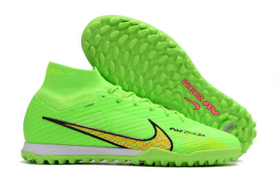 Nike Air Zoom Mercurial Superfly 9 Elite TF High-Tops Football Shoes - Green/Yellow/Pink