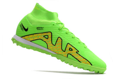 Nike Air Zoom Mercurial Superfly 9 Elite TF High-Tops Football Shoes - Green/Yellow/Pink