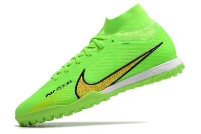 Nike Air Zoom Mercurial Superfly 9 Elite TF High-Tops Football Shoes - Green/Yellow/Pink