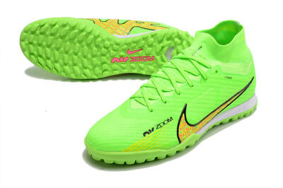 Nike Air Zoom Mercurial Superfly 9 Elite TF High-Tops Football Shoes - Green/Yellow/Pink