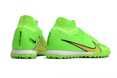 Nike Air Zoom Mercurial Superfly 9 Elite TF High-Tops Football Shoes - Green/Yellow/Pink