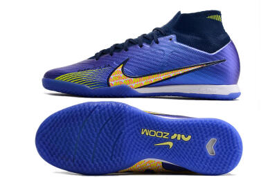 Nike Air Zoom Mercurial Superfly 9 Elite IC High-Tops Football Shoes - Blue/Green/Yellow