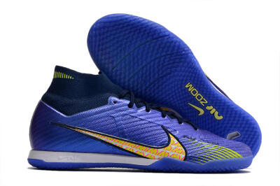 Nike Air Zoom Mercurial Superfly 9 Elite IC High-Tops Football Shoes - Blue/Green/Yellow