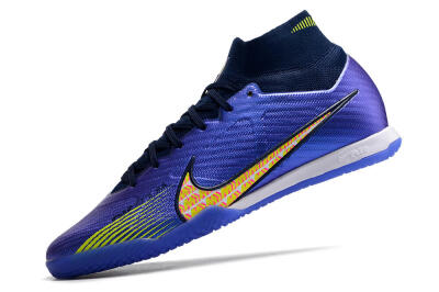 Nike Air Zoom Mercurial Superfly 9 Elite IC High-Tops Football Shoes - Blue/Green/Yellow