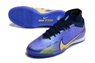 Nike Air Zoom Mercurial Superfly 9 Elite IC High-Tops Football Shoes - Blue/Green/Yellow