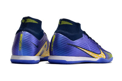 Nike Air Zoom Mercurial Superfly 9 Elite IC High-Tops Football Shoes - Blue/Green/Yellow