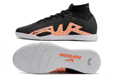 Nike Air Zoom Mercurial Superfly 9 Elite IC High-Tops Football Shoes - Black/White/Orange