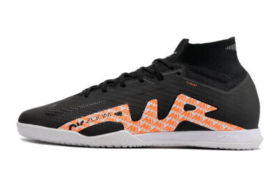 Nike Air Zoom Mercurial Superfly 9 Elite IC High-Tops Football Shoes - Black/White/Orange