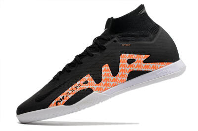 Nike Air Zoom Mercurial Superfly 9 Elite IC High-Tops Football Shoes - Black/White/Orange