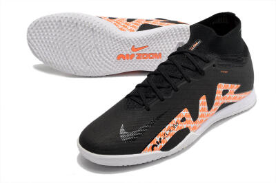 Nike Air Zoom Mercurial Superfly 9 Elite IC High-Tops Football Shoes - Black/White/Orange