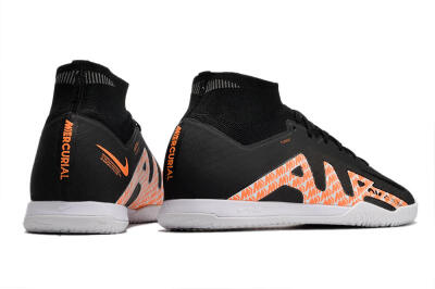 Nike Air Zoom Mercurial Superfly 9 Elite IC High-Tops Football Shoes - Black/White/Orange