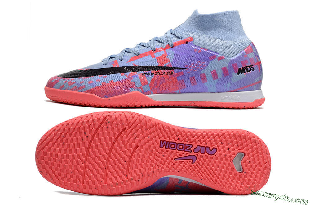 Nike Air Zoom Mercurial Superfly 9 Elite IC High-Tops Football Shoes - Blue/Purple/Red 0