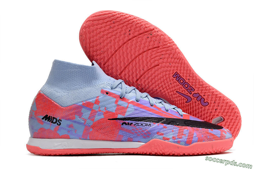 Nike Air Zoom Mercurial Superfly 9 Elite IC High-Tops Football Shoes - Blue/Purple/Red 1