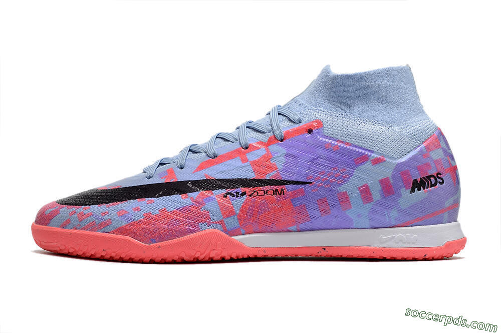 Nike Air Zoom Mercurial Superfly 9 Elite IC High-Tops Football Shoes - Blue/Purple/Red 2