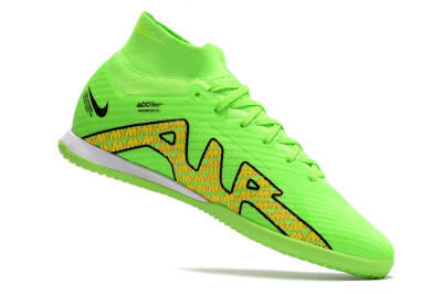 Nike Air Zoom Mercurial Superfly 9 Elite IC High-Tops Football Shoes - Green/Yellow/Pink