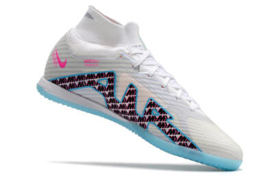 Nike Air Zoom Mercurial Superfly 9 Elite IC High-Tops Football Shoes - White/Blue/Pink