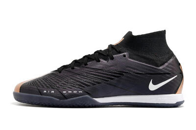 Nike Air Zoom Mercurial Superfly 9 Elite IC High-Tops Football Shoes - Black/White/Gold