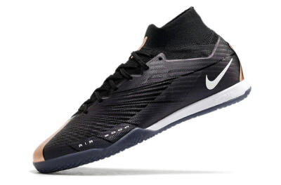 Nike Air Zoom Mercurial Superfly 9 Elite IC High-Tops Football Shoes - Black/White/Gold