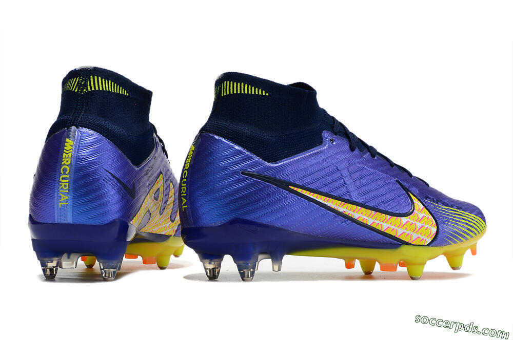 Nike Air Zoom Mercurial Superfly 9 Elite SG High-Tops Football Boots - Blue/Yellow/Pink 6