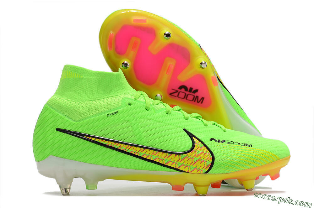 Nike Air Zoom Mercurial Superfly 9 Elite SG High-Tops Football Boots - Green/Yellow/Pink 1