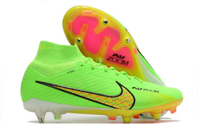 Nike Air Zoom Mercurial Superfly 9 Elite SG High-Tops Football Boots - Green/Yellow/Pink