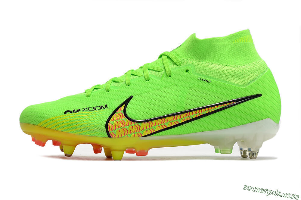 Nike Air Zoom Mercurial Superfly 9 Elite SG High-Tops Football Boots - Green/Yellow/Pink 2