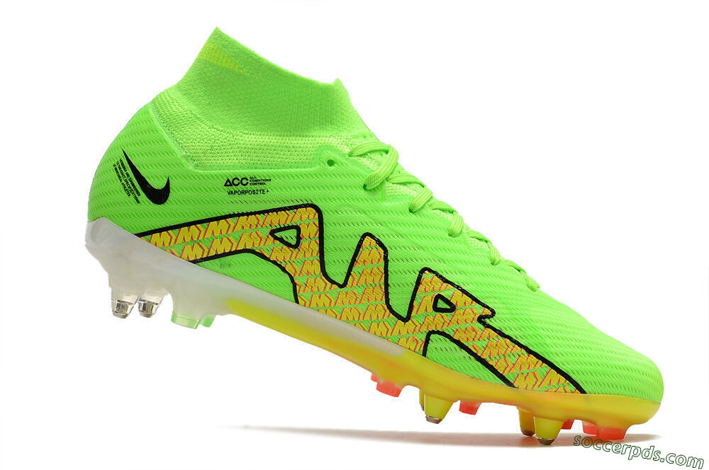 Nike Air Zoom Mercurial Superfly 9 Elite SG High-Tops Football Boots - Green/Yellow/Pink 4