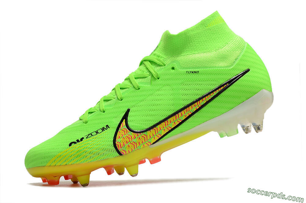 Nike Air Zoom Mercurial Superfly 9 Elite SG High-Tops Football Boots - Green/Yellow/Pink 5