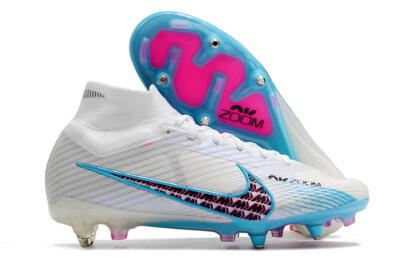 Nike Air Zoom Mercurial Superfly 9 Elite SG High-Tops Football Boots - White/Blue/Pink
