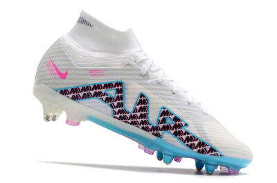 Nike Air Zoom Mercurial Superfly 9 Elite SG High-Tops Football Boots - White/Blue/Pink